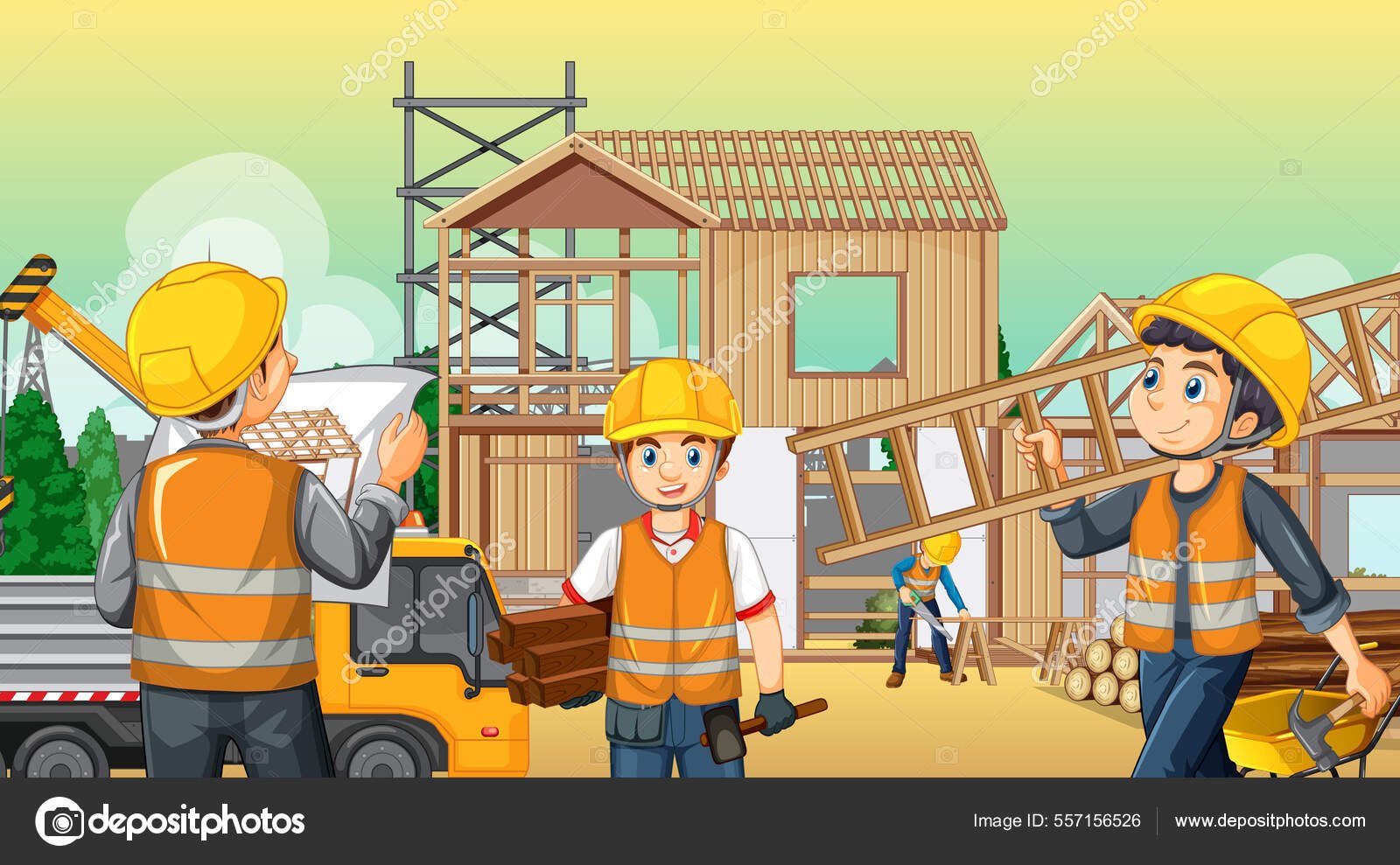 Ilustrasi Pekerja Konstruksi